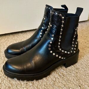 Zara studded combat boots 7